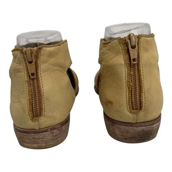 Free People Womens Size 37 Tan Wanderlust Leather Woven Flats Pointed Toe Cutout - Picture 6 of 9